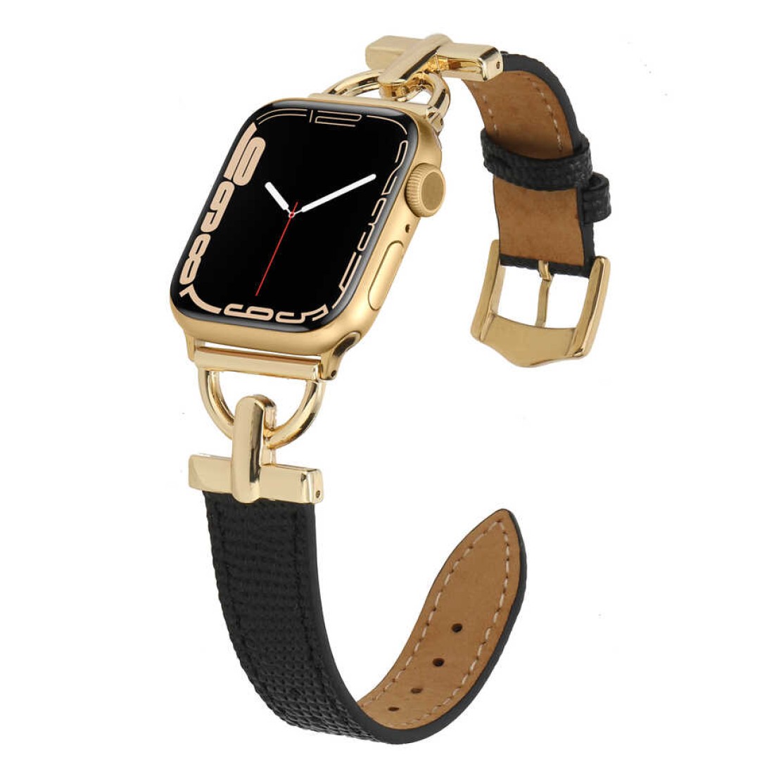 Apple Watch Uyumlu Classify Loop Deri Kordon Gold Black