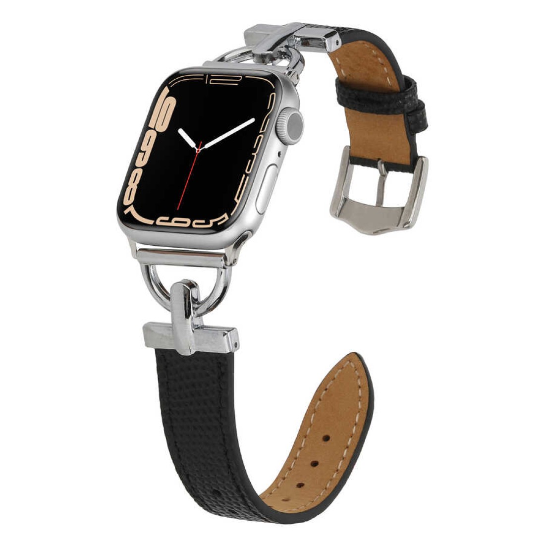 Apple Watch Uyumlu Classify Loop Deri Kordon Silver Black