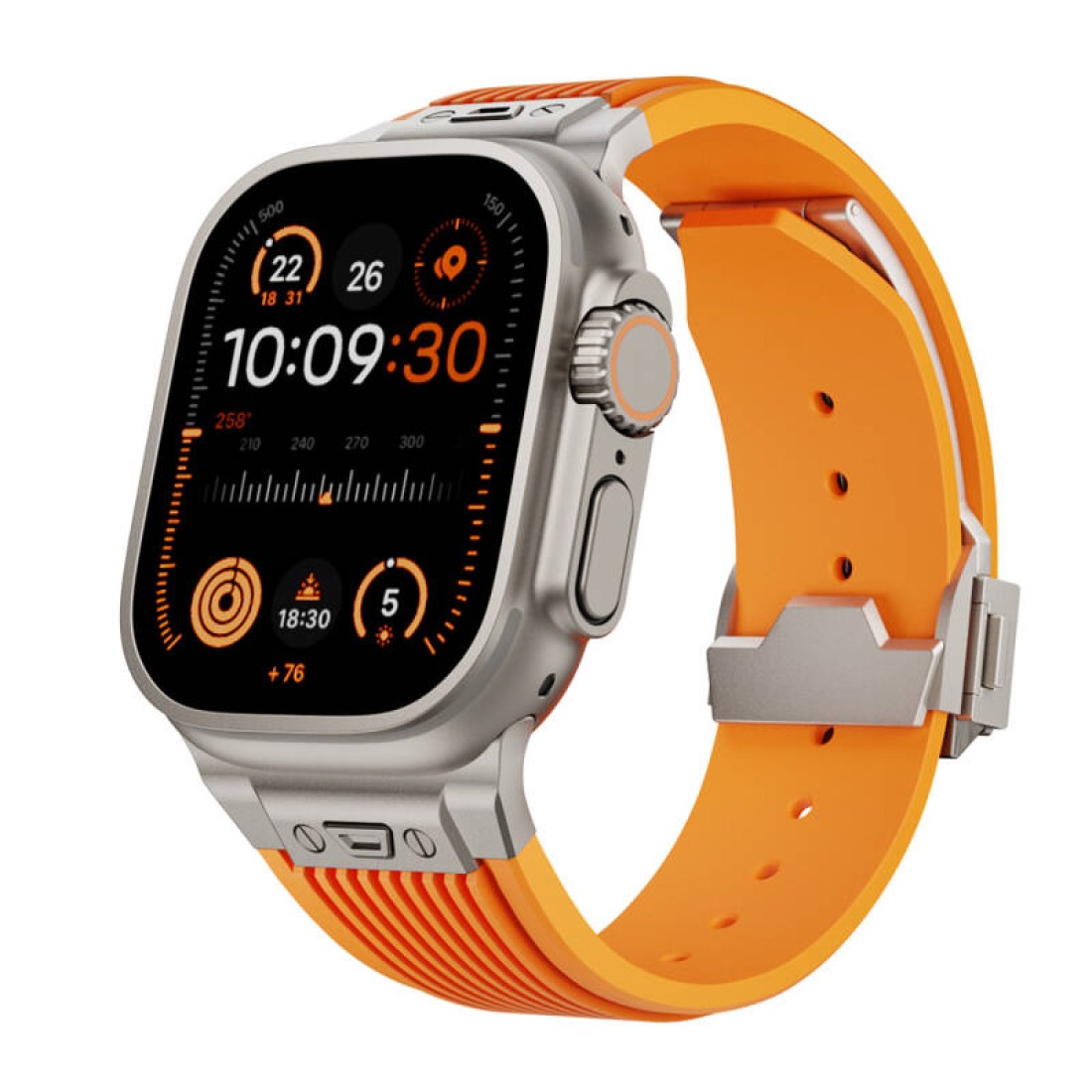 Apple Watch Uyumlu Eleven Loop Silikon Kordon Orange