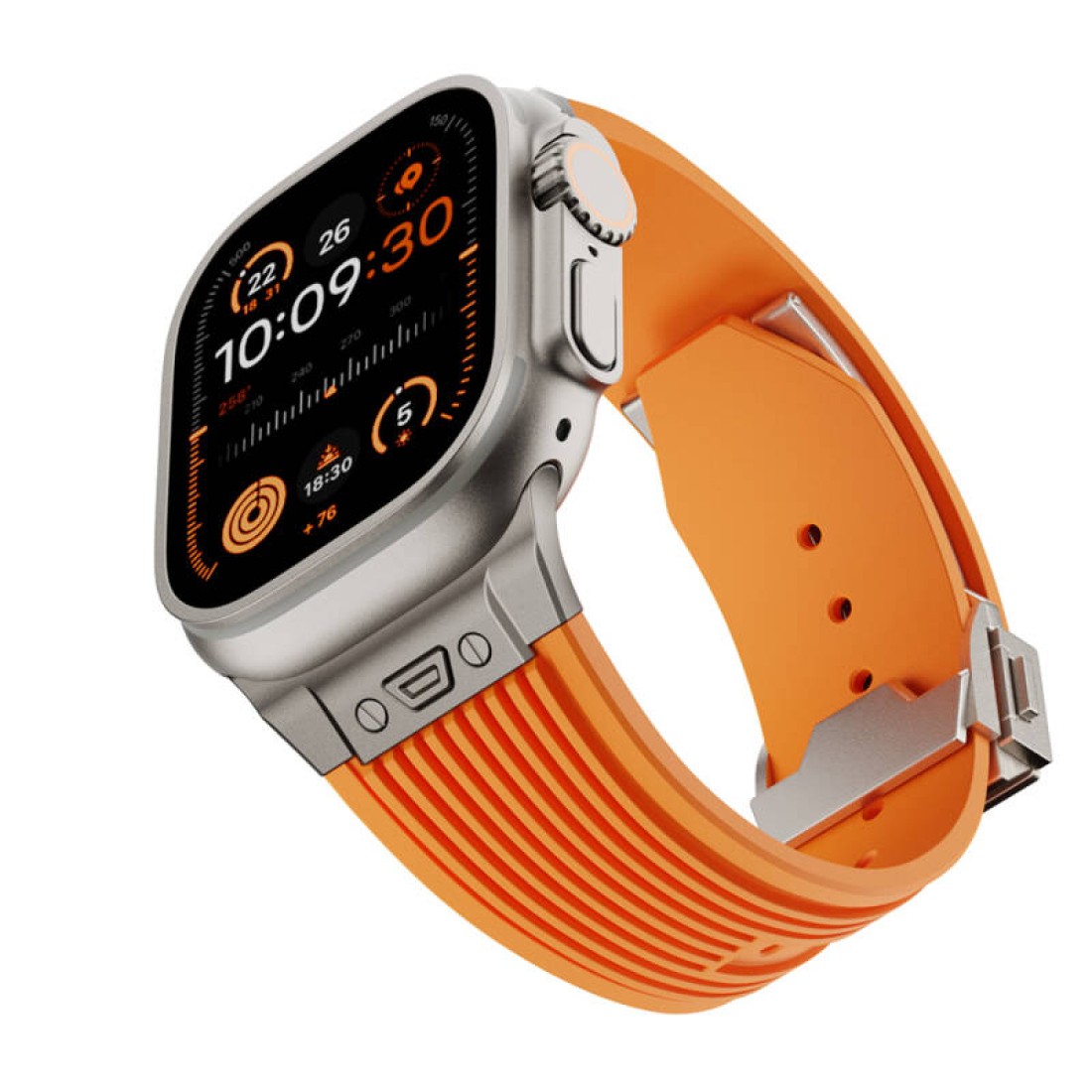 Apple Watch Uyumlu Eleven Loop Silikon Kordon Orange