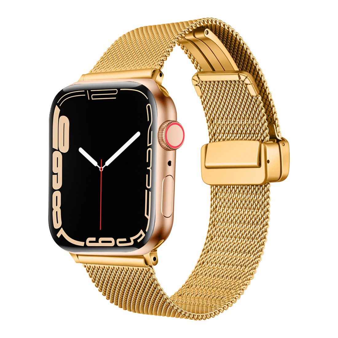 Apple Watch Uyumlu Magnet Loop Çelik Örgü Kordon Gold
