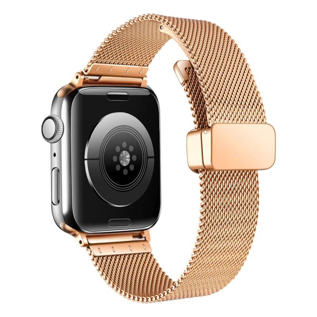 Apple Watch Uyumlu Magnet Loop Çelik Örgü Kordon RoseGold