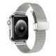 Apple Watch Uyumlu Magnet Loop Çelik Örgü Kordon Silver