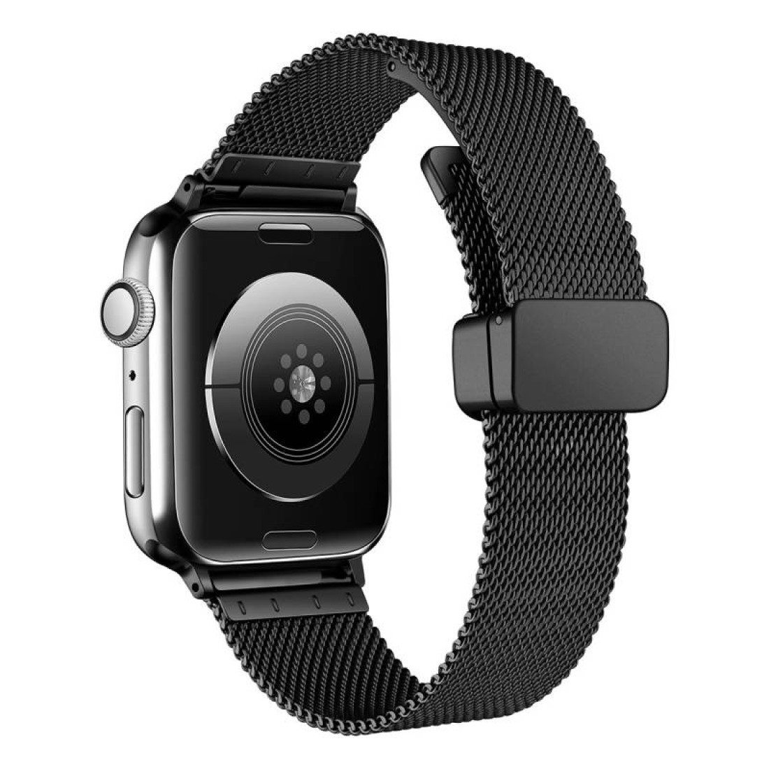 Apple Watch Uyumlu Magnet Loop Çelik Örgü Kordon Black