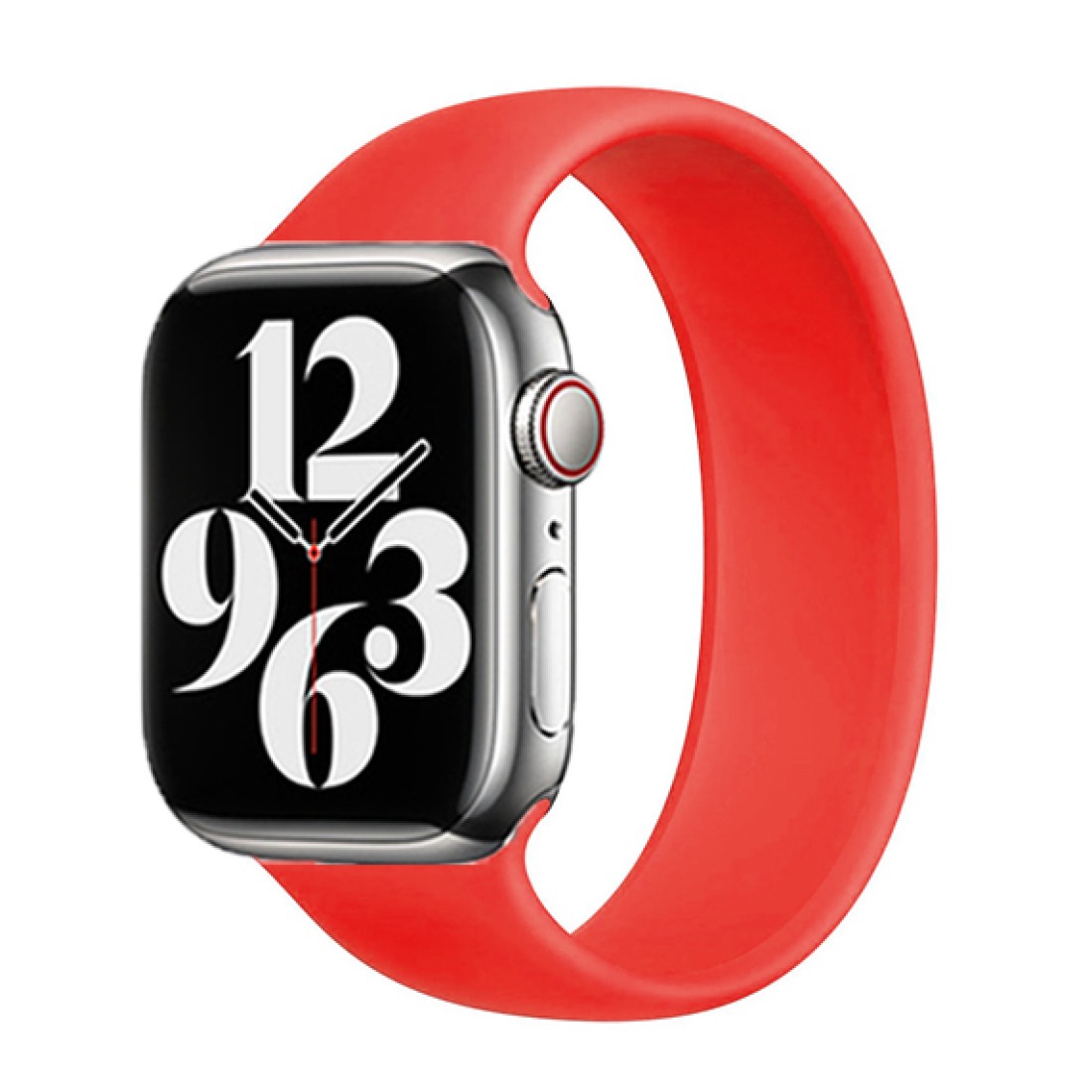 Apple Watch Uyumlu Solo Spor Loop Silikon Kordon Red