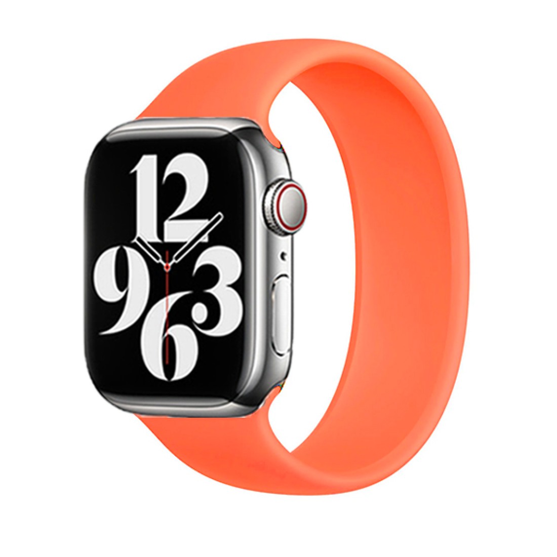 Apple Watch Uyumlu Solo Spor Loop Silikon Kordon Orange