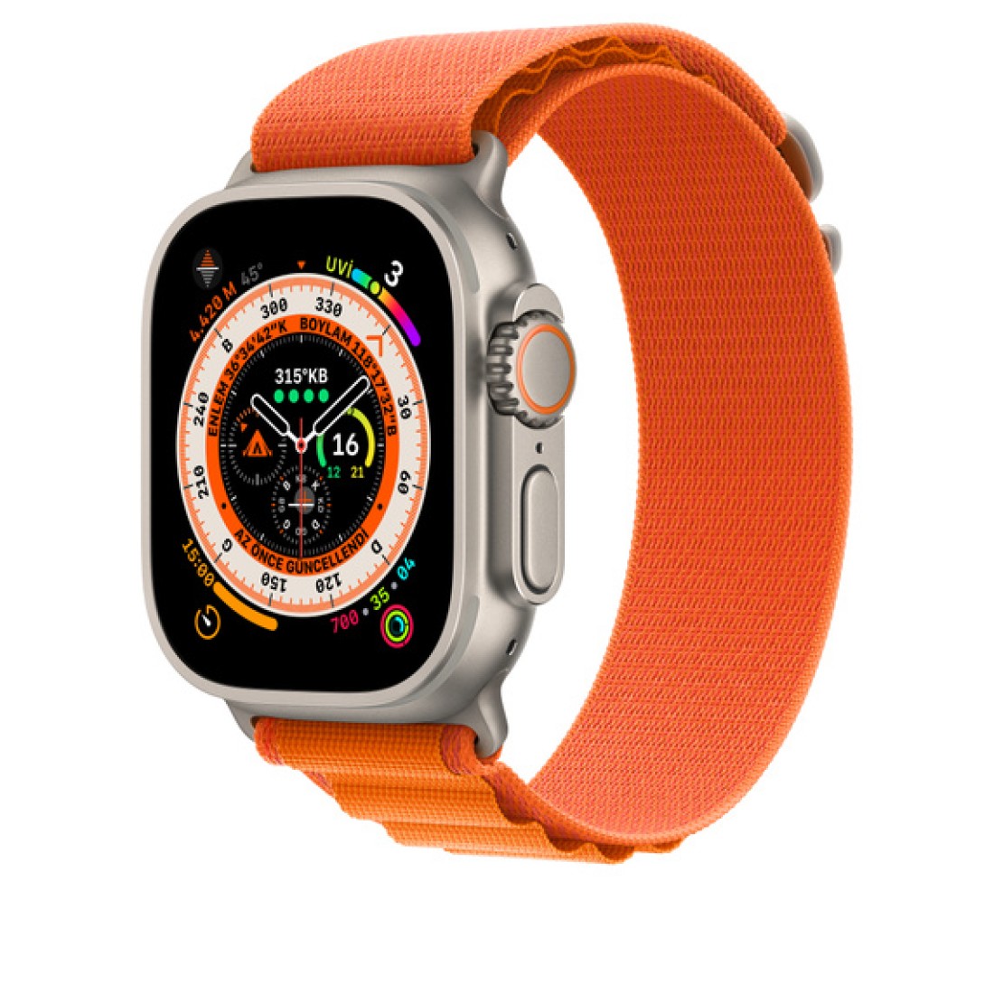 Apple Watch Uyumlu Alpine Loop Kordon Turuncu