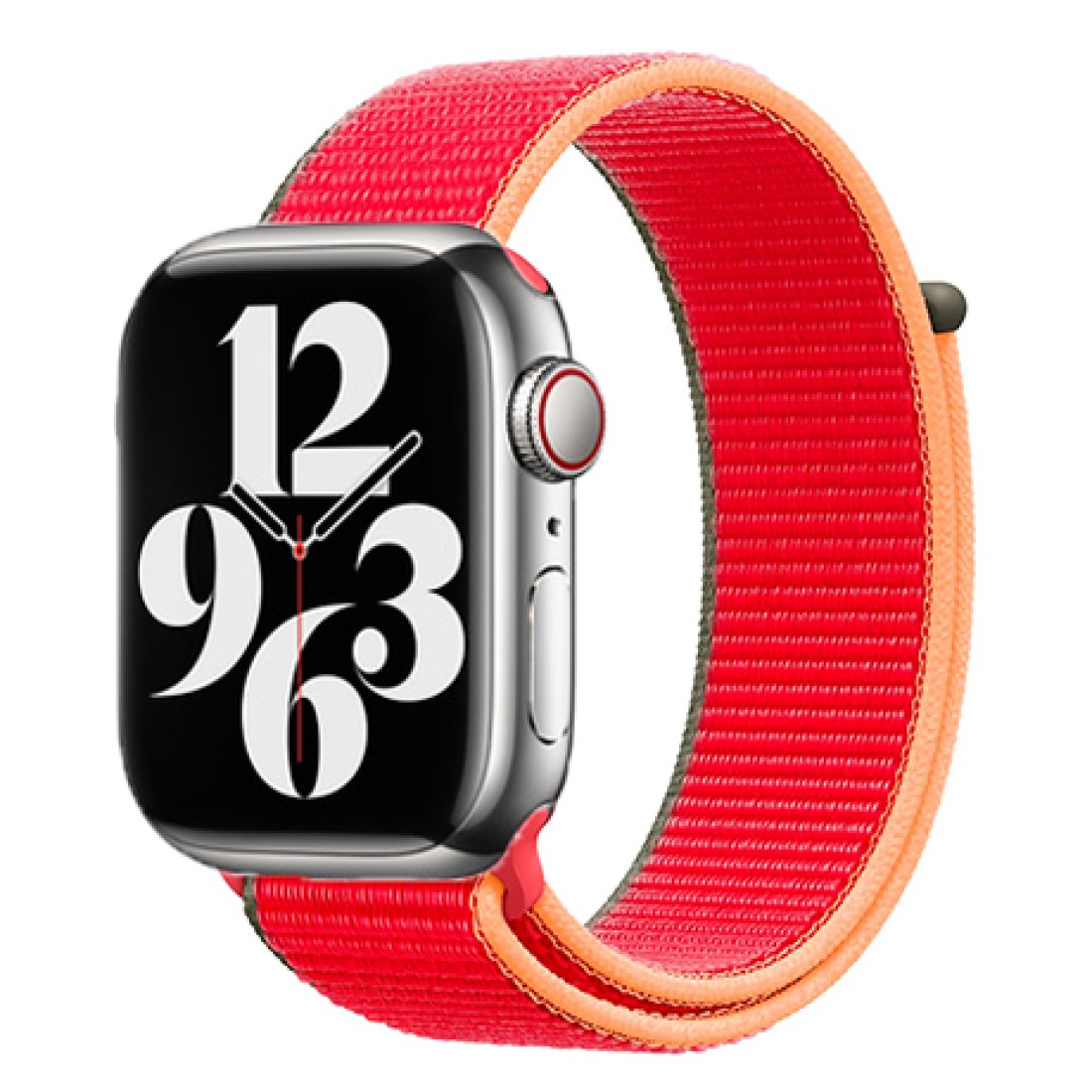 Apple Watch Uyumlu Spor Loop Cırtcırtlı Kordon Pastel Red