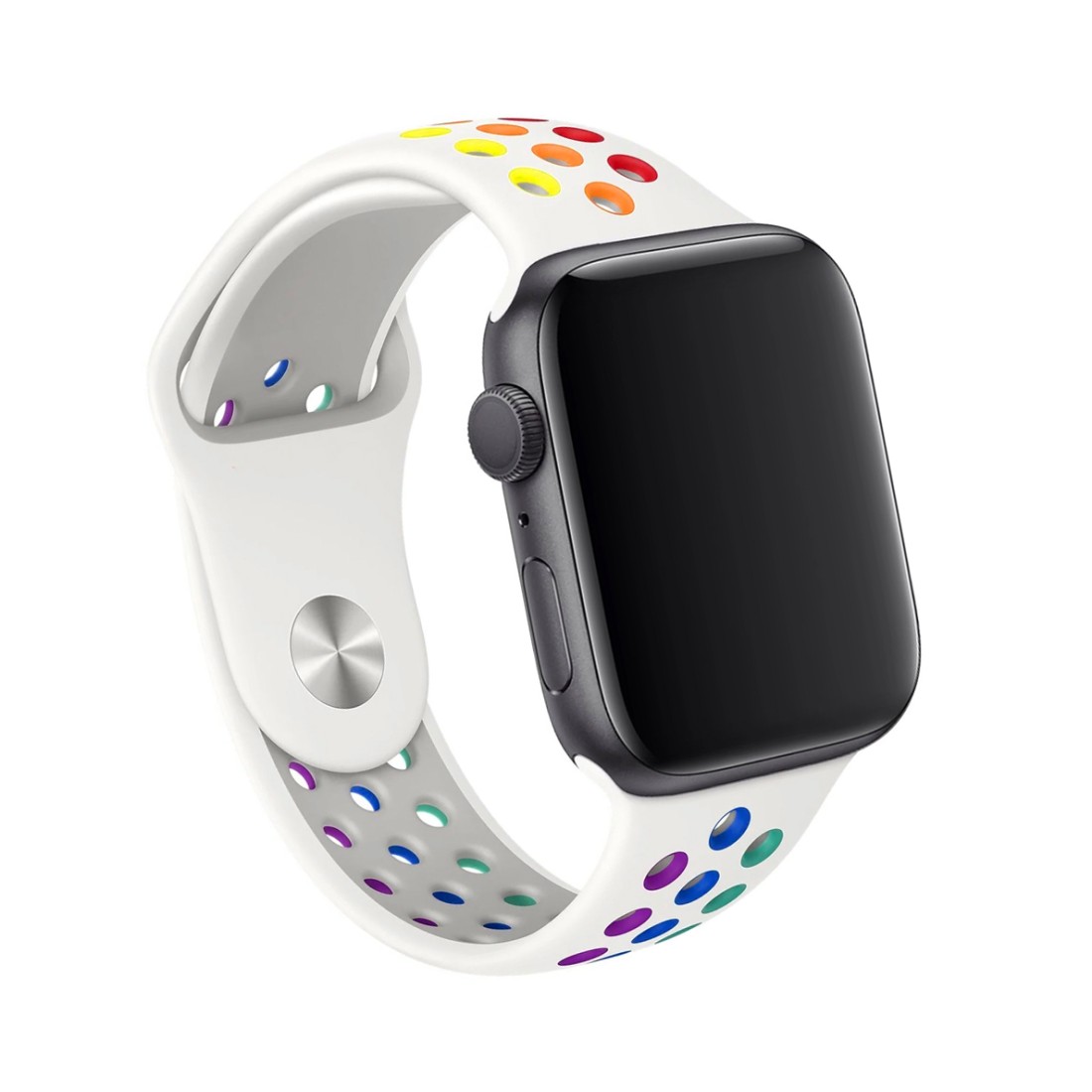 Apple Watch Uyumlu Delikli Spor Silikon White Iris