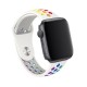Apple Watch Uyumlu Delikli Spor Silikon White Iris
