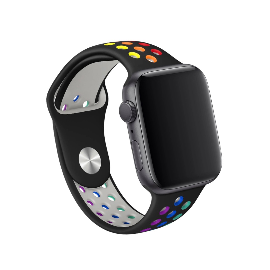 Apple Watch Uyumlu Delikli Spor Silikon Black Iris