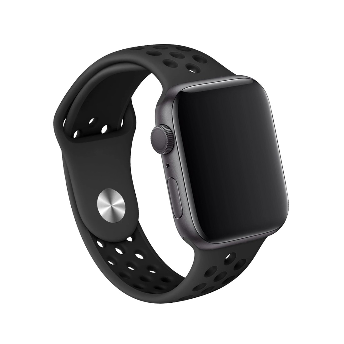 Apple Watch Uyumlu Delikli Spor Silikon Black King