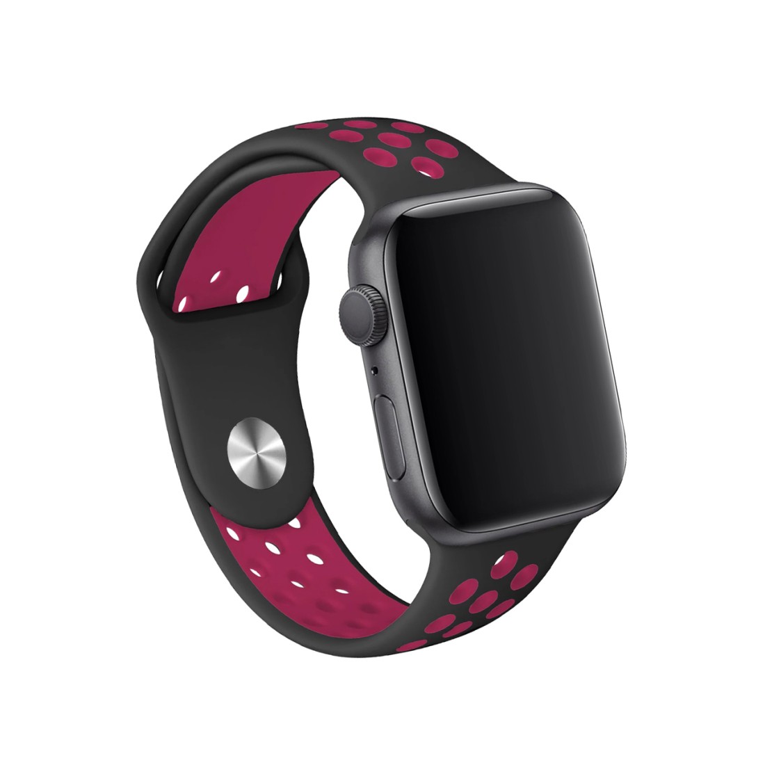 Apple Watch Uyumlu Delikli Spor Silikon Dark Pink