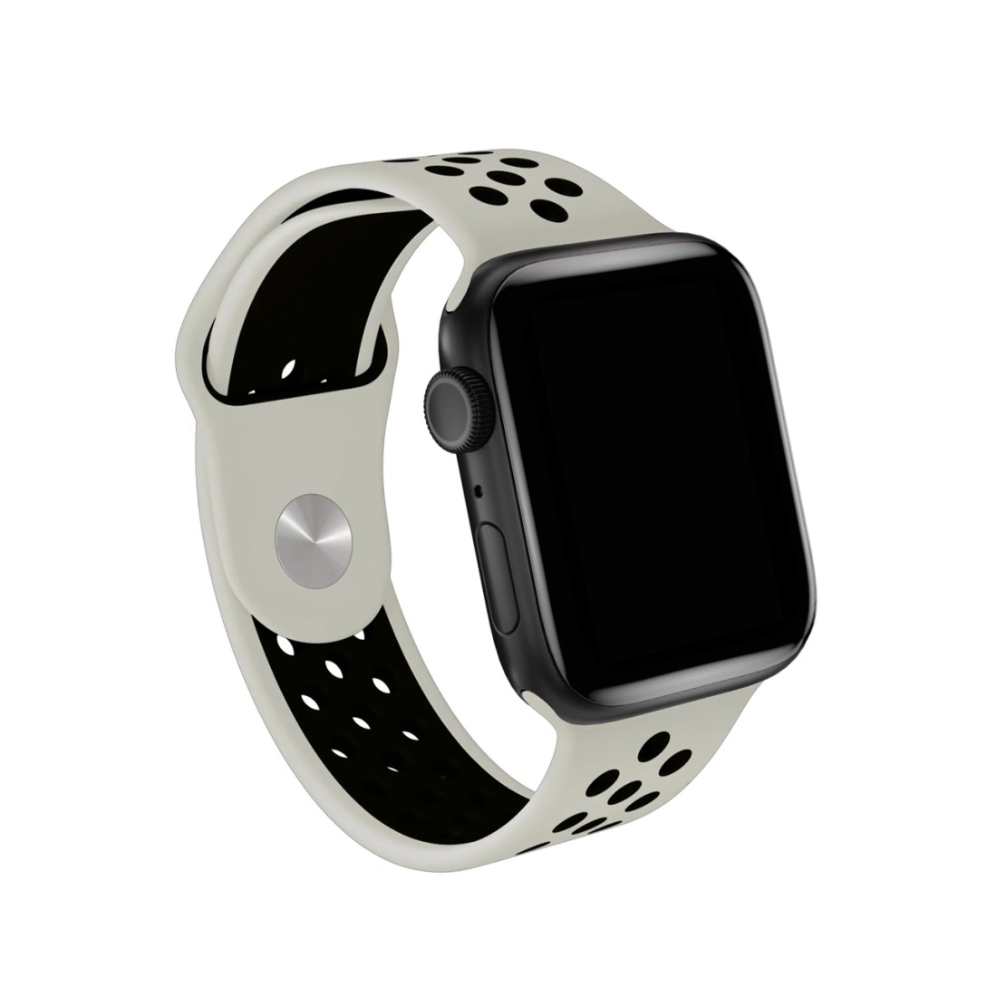 Apple Watch Uyumlu Delikli Spor Silikon Desert Black
