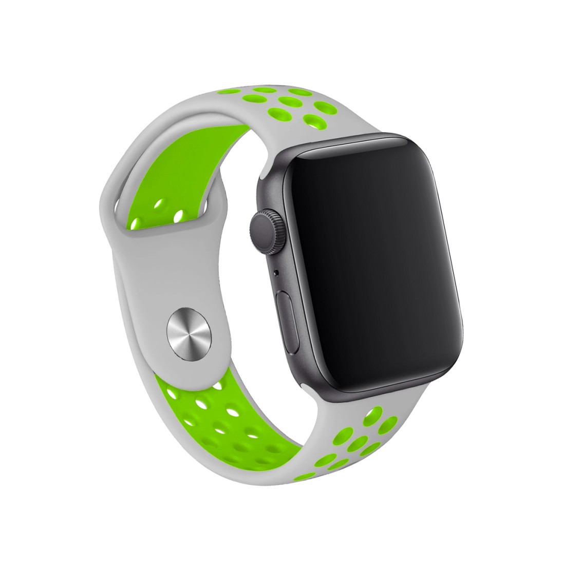 Apple Watch Uyumlu Delikli Spor Silikon Gray Lightning
