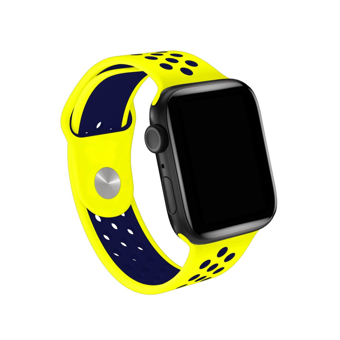 Apple Watch Uyumlu Delikli Spor Silikon Lemonade Navy