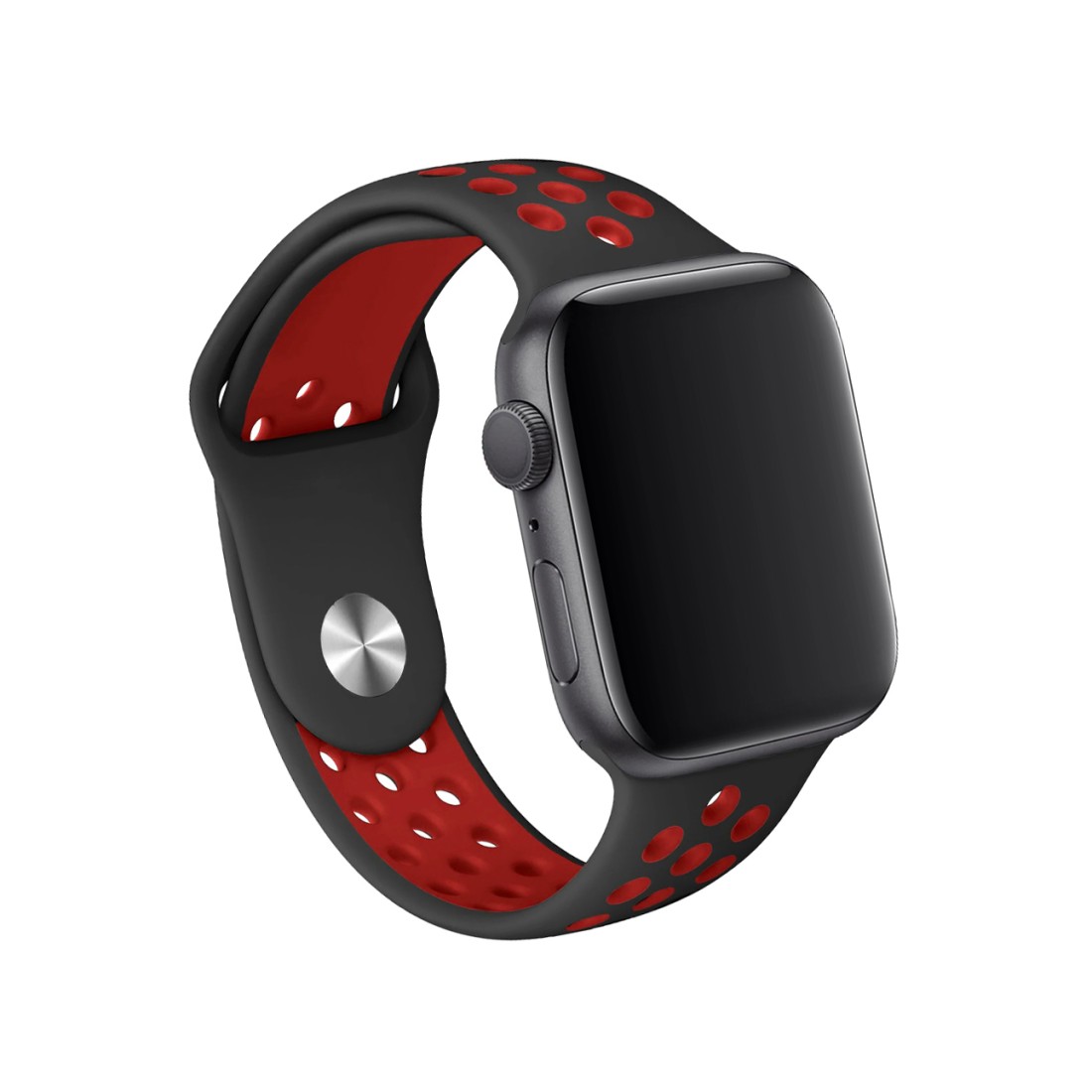 Apple Watch Uyumlu Delikli Spor Silikon Redly Black