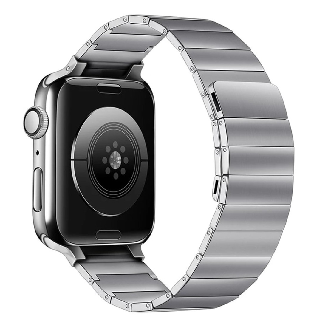 Apple Watch Uyumlu Huks Loop Çelik Kordon Mıknatıslı Silver