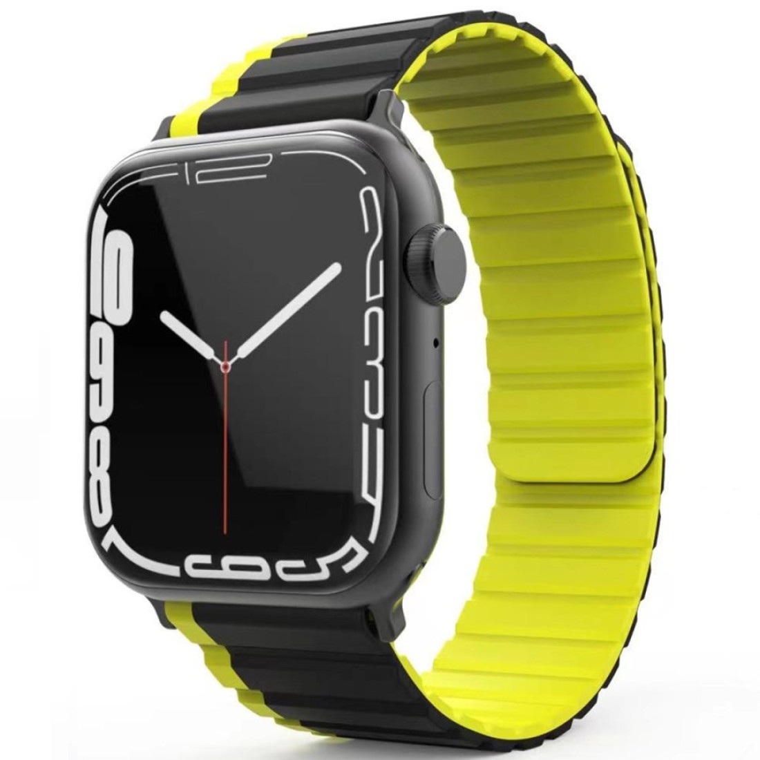 Apple Watch Uyumlu Moven Loop Mıknatıslı Kordon Siyah Sarı