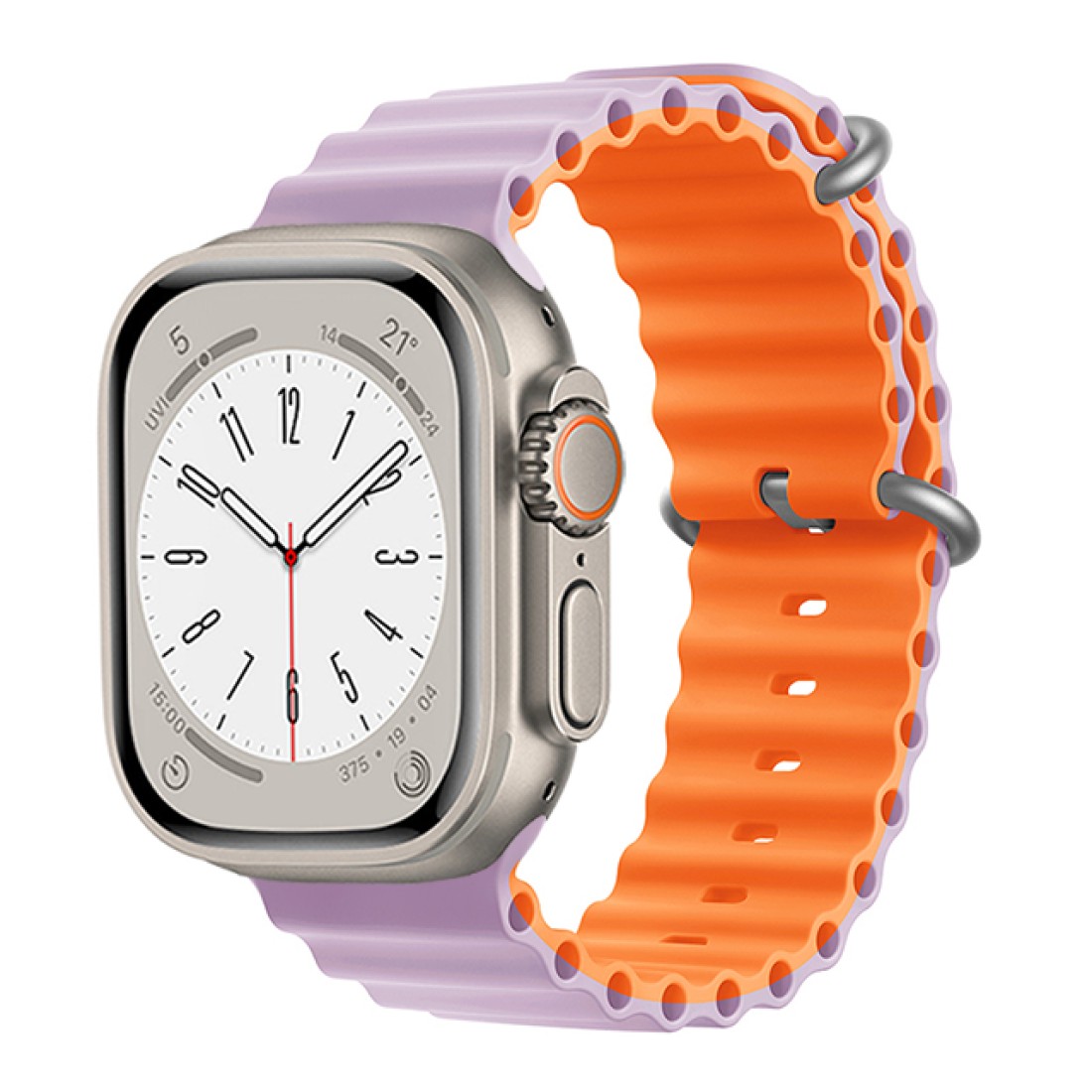 Apple Watch Uyumlu Ocean Silikon Kordon Lilac Orange