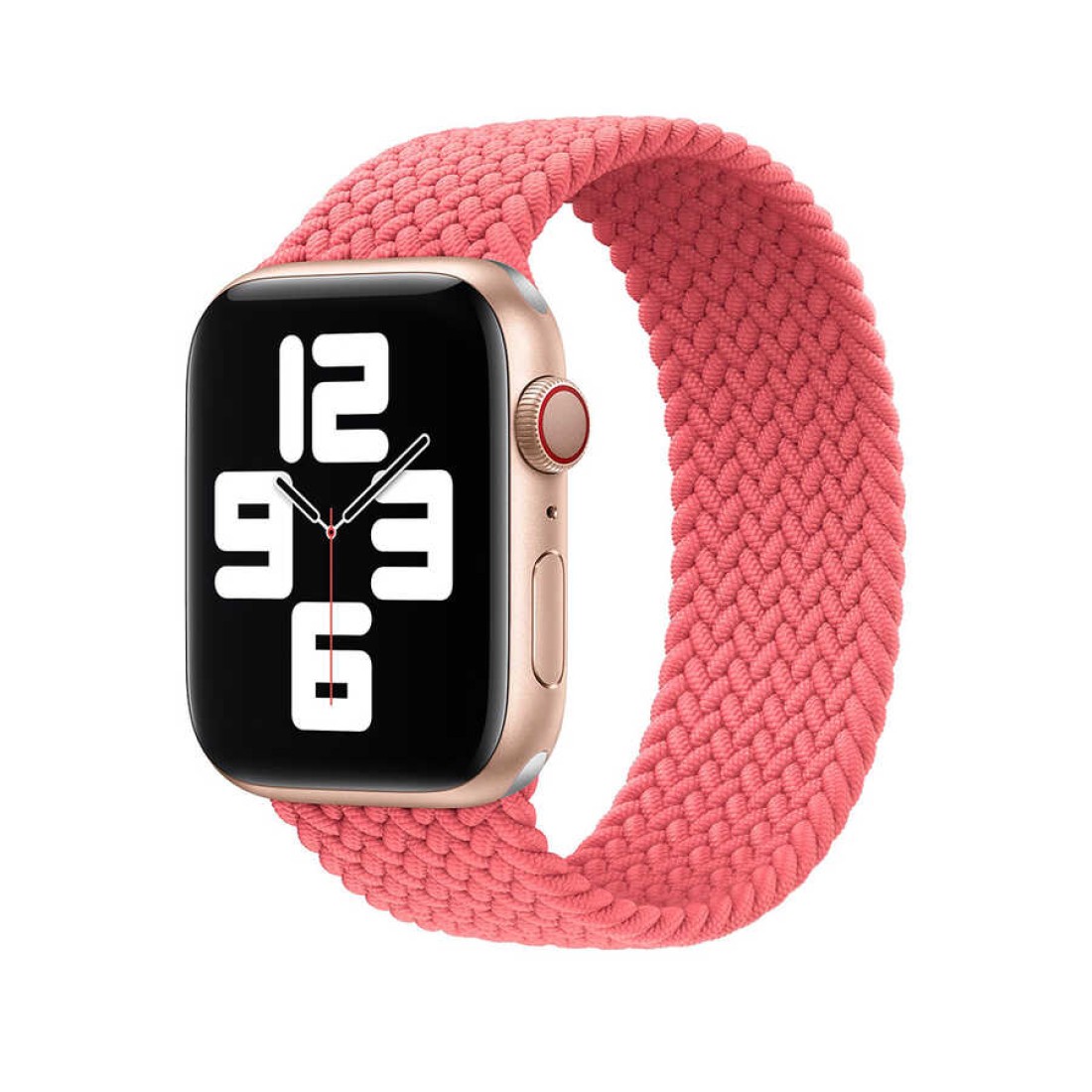 Apple Watch Uyumlu Örgü Solo Loop Kordon Shiny Pink