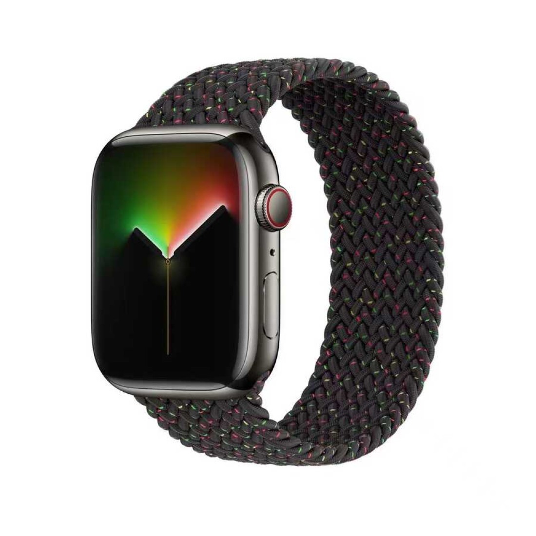 Apple Watch Uyumlu Örgü Solo Loop Kordon Dark Black