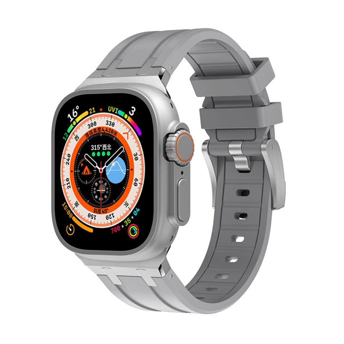 Apple Watch Uyumlu Star Loop Silikon Kordon Gri