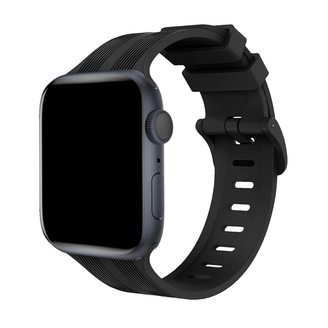 Apple Watch Uyumlu Order Line Silikon Kordon Night Black
