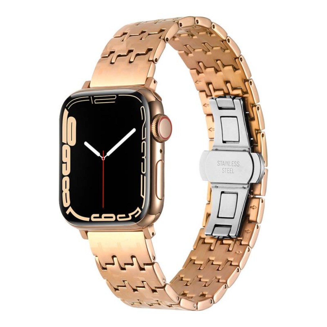 Apple Watch Uyumlu Vegas Loop Çelik Kordon RoseGold
