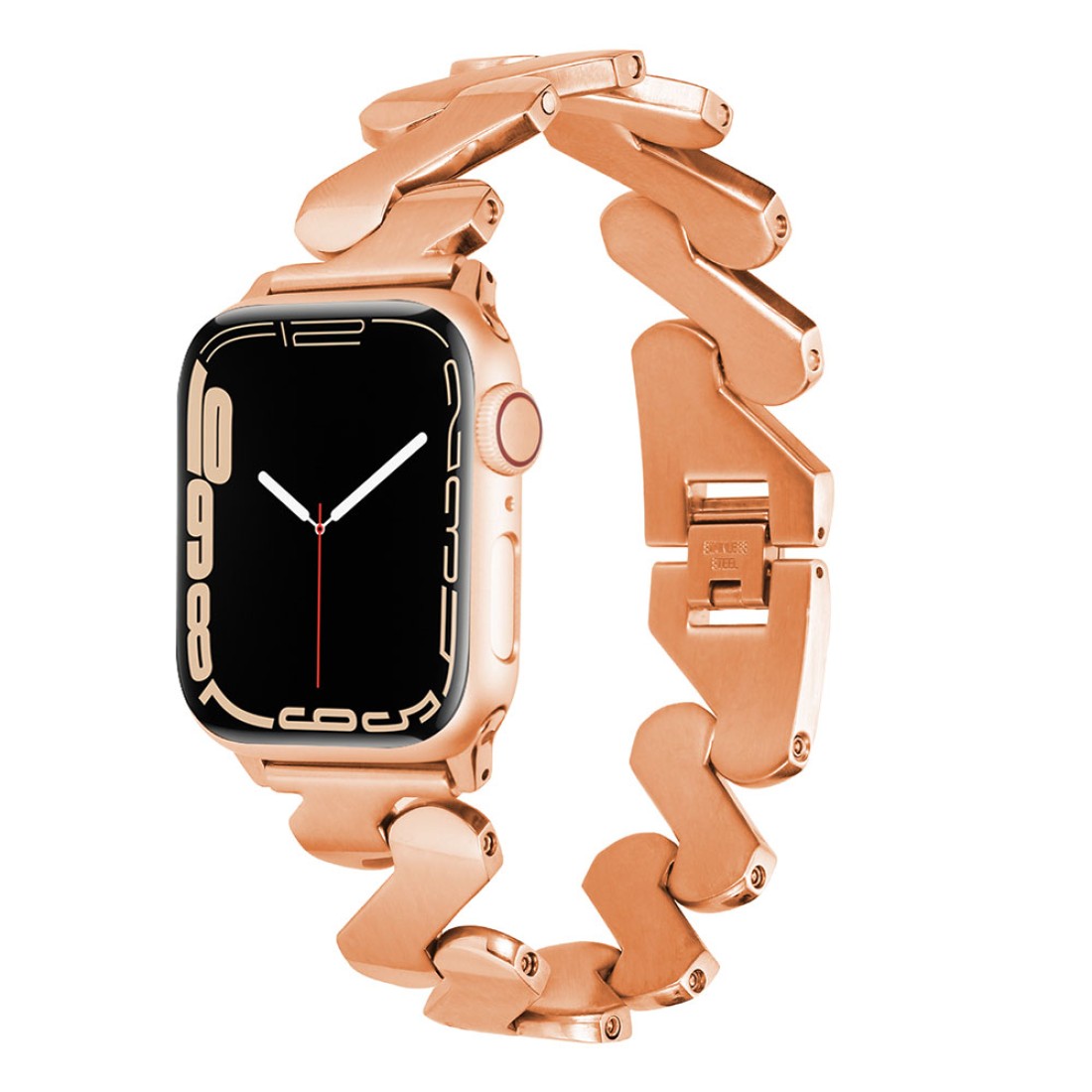Apple Watch Uyumlu Western Loop Çelik Kordon RoseGold